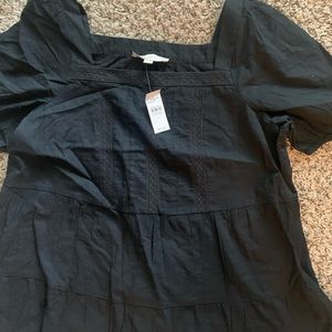 Black square neck Loft blouse